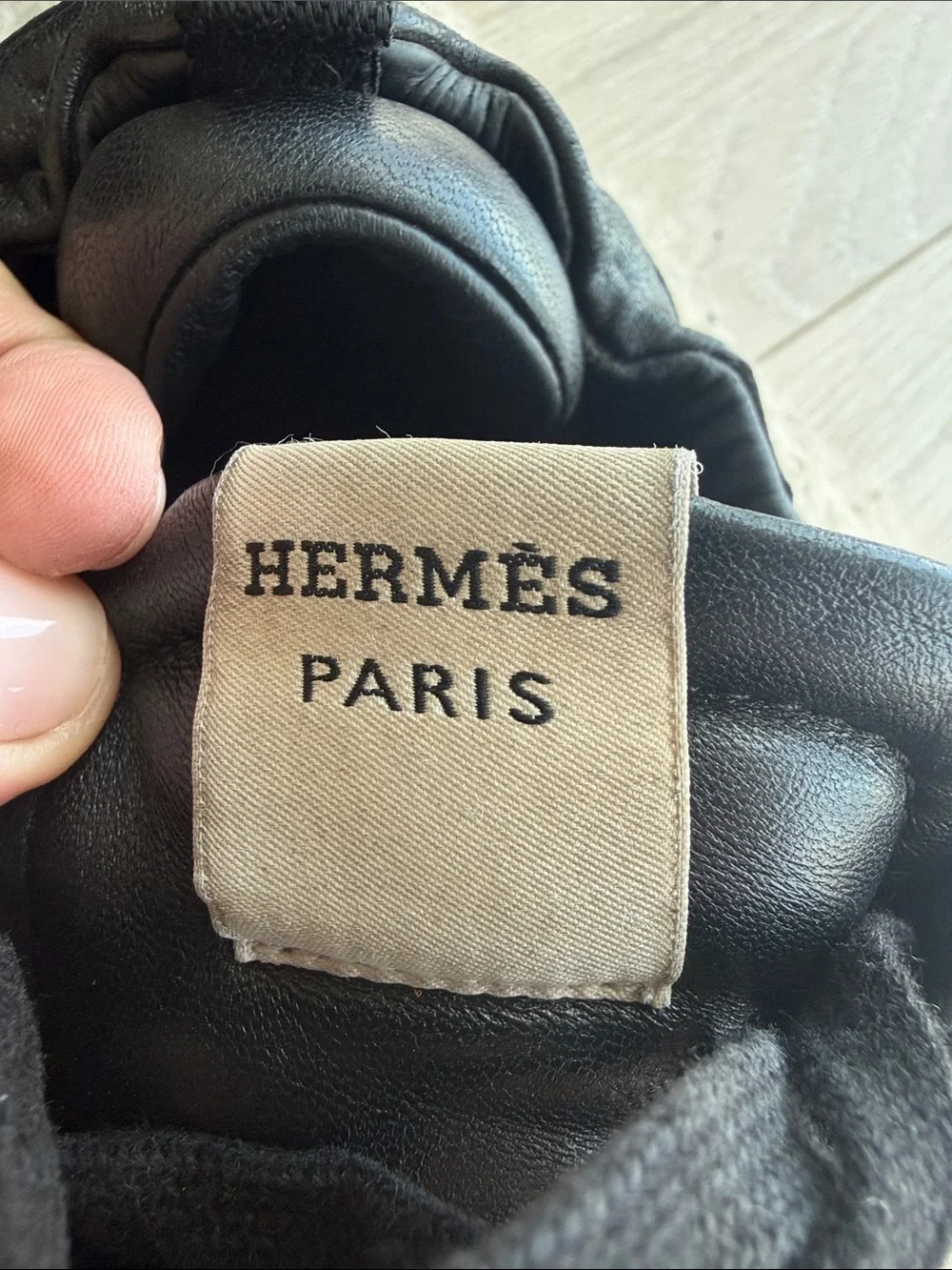 Hermes Black Leather & Suede Sneakers with Gum Sole